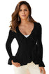 Sexy Black Princess Ruffle Wrap Tie Side Cardigan